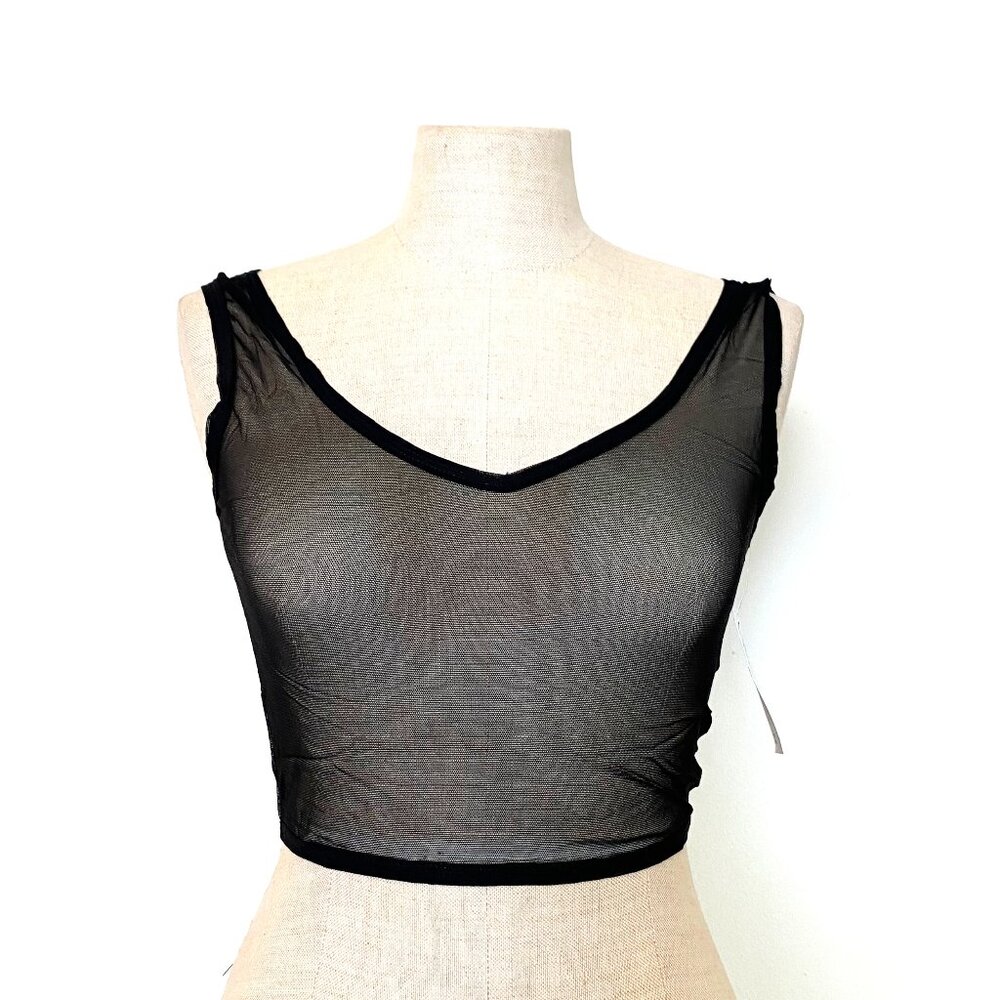 Belafigura Black Sheer Dancewear Crop-Top